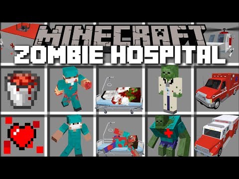 Minecraft ZOMBIE HOSPITAL MOD / FIGHT OFF EVIL ZOMBIES ATTACKING THE HOSPITAL!! Minecraft