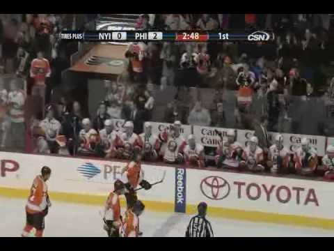 Scott Hartnell scores vs Islanders - 1-30-10