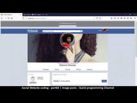 Social Website from scratch Part 8 Profile Page Top Bar | PHP | HTML | CSS | MYSQL Database