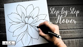Drawing to Painting! Step-by-Step Stunning Magnolia Flower Drawing Outline for Painting! Part 1 of 2