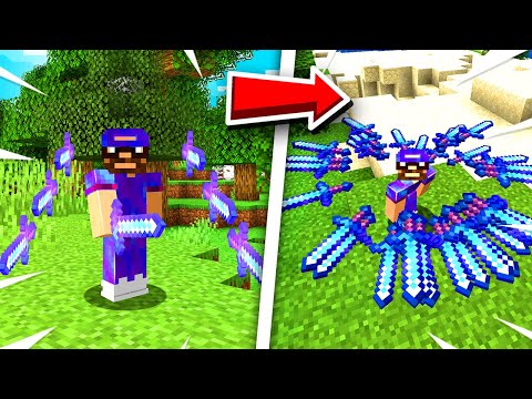 I added SWORDS that protect me on Minecraft!