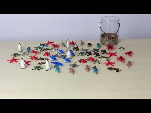 Terra by Battat - Sea Animals in Tube – 60 Plastic Animal Figures for Kids