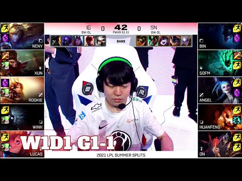 IG vs SN - Game 1 | Week 1 Day 1 LPL Summer 2021 | Invictus Gaming vs Suning G1