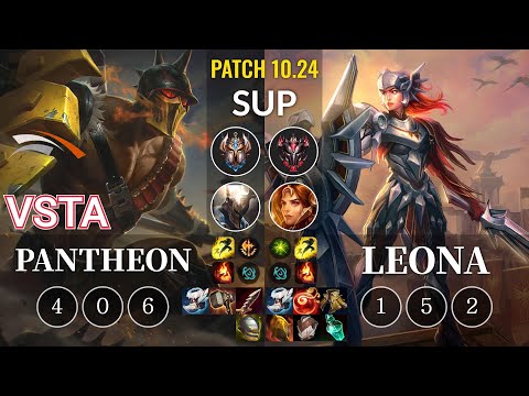 HLE Vsta Pantheon vs Leona Sup - KR Patch 10.24
