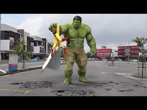 Hulk vs Saitama and Genos in life action