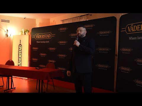 Dyrektor WMODR Mateusz Cygan na prezentacji wyników lokalnych doświadczeń Väderstad Proceed w Paluzach!