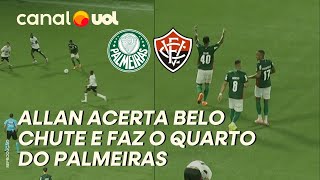 PALMEIRAS: ALLAN ACERTA CHUTE DE FORA DA ÁREA E FAZ O QUARTO DO PALMEIRAS CONTRA O VITÓRIA