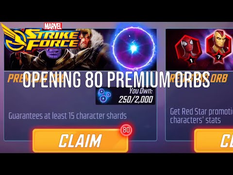 Opening 80 Premium Orbs, 0 Minn-erva shards - Marvel Strike Force