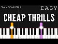 Sia - Cheap thrills ft. Sean Paul | EASY Piano Tutorial