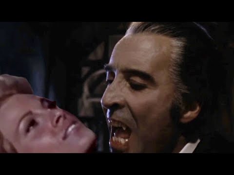 Raquel Welch Gets Bitten By Dracula (Christopher Lee)
