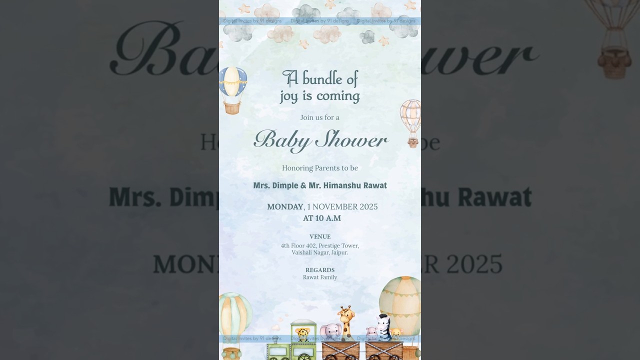 Pastel Floral Baby Shower Invitation