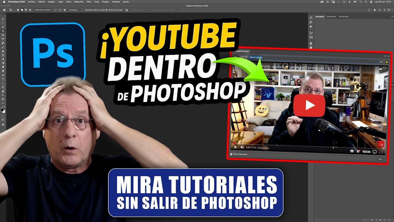 😱 ¡Ahora puedes VER TUTORIALES de YouTube DENTRO de PHOTOSHOP!