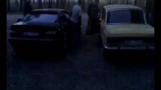 preview picture of video 'BMW E36 320i vs Moskvich 1500 Bad boys Jēkabpils karjers'