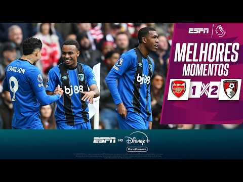 Gols e lances de Arsenal x Bournemouth