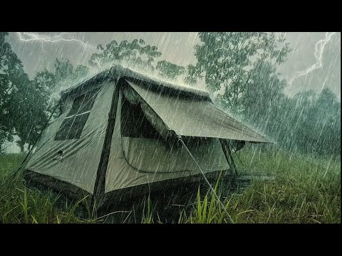 CRAZY STORM OF DESTRUCTION‼️ CAMPING IN A RAIN STORM – SOLO CAMPING IN HEAVY RAIN AND THUNDERSTORM 