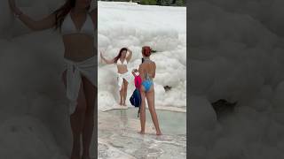 ☃️The Wonder Of Pamukkale Turkey Nice Cleopatra Pool Fun -Best Day❄️ #cleopatra #pamukkale #pool