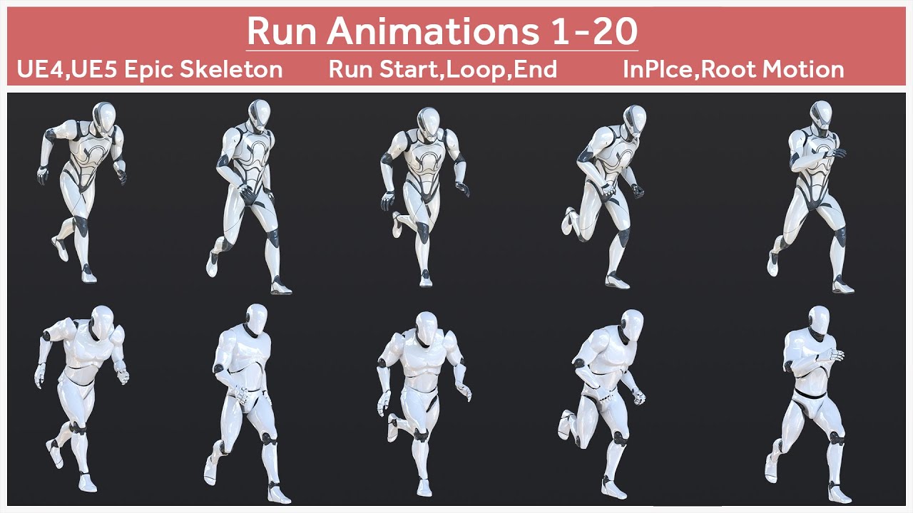 Run Animations 1-20 3D Model