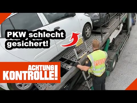 Sicherung "passt nicht!" Autotransporter gefährlich unterwegs! |1/2| Kabel Eins Achtung Kontrolle