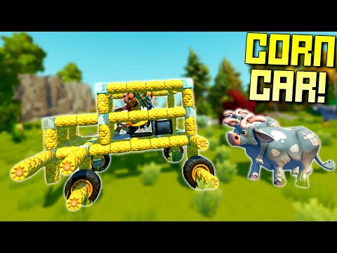Racing Cars Made of Corn Through Herds of Cows! - Scrap Mechanic Multiplayer Monday
