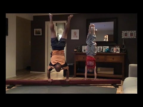 Dad Attempts To Match His Daughter's Gymnastics Moves. Things Go As Expected.