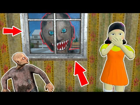 Scary Granny vs Squid Game vs Grandpa - funny horror animation (30 minutes with Granny)