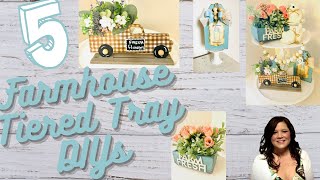 5 NEW FARMHOUSE SPRING DIYS - TIERED TRAY DIYS - * MUST SEE *