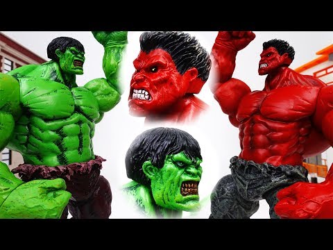 Scary Red Hulk Escaped~! Red Hulk VS. Incredible Hulk - ToyMart TV