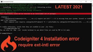 codeigniter 4 installation error intl extension missing