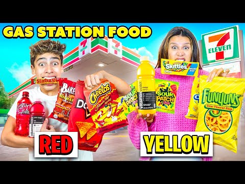 EATING GAS STATION FOOD with ONE COLOR ONLY!!