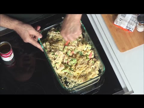 Dean cooks Ramen Chicken Casserole