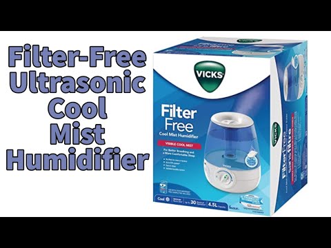 Vicks V4600-CAN Filter-Free Ultrasonic Cool Mist Humidifier,  Dual Scent Pad Slots, Auto Shut-Off.