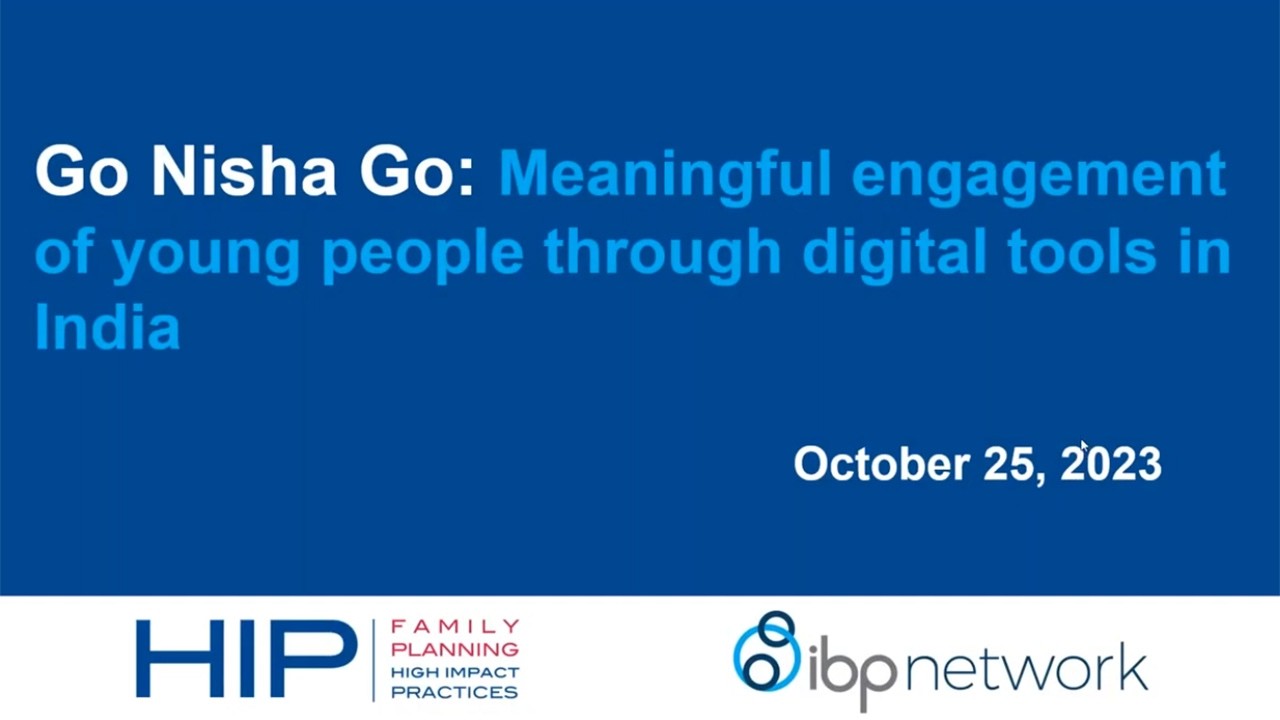 Go Nisha Go: Meaningful engagement of young people through digital tools in India