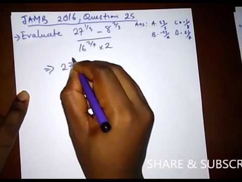 JAMB - Questions on INDICES