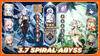 Ayaka Shenhe Freeze &amp; Nahida Hyperbloom ft. Bennett | 鬼鐮斬 | Genshin Impact 3.7 Spiral Abyss Floor 12