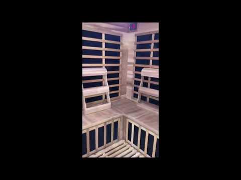 4-Person Indoor Infrared Corner Cedar Sauna video walkthrough