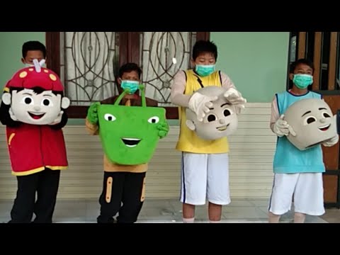 MY FRIENDS WEARING COSPLAY BOBOIBOY, ADU DU, UPIN & IPIN RIDE TAYO THE LITTLE BUS - HEY TAYO Video