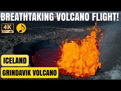 Breathtaking Footage From The Volcano Rim!Overview Of Grindavik And Lava Field! Iceland Apr 19, 2024