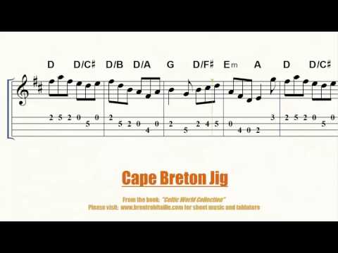 Cape Breton Jig - Sheet Music and Tablature - Mandolin