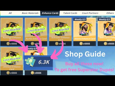 Shop Guide - Buy these now to get free Superstar Dupes! - Dunk City Dynasty