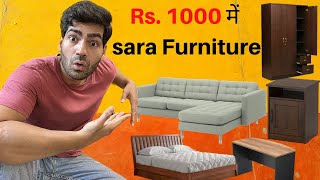 Rs.1000 में saaraa Furniture | Rent Furniture - #rentomojo vs #furlenco which is better?