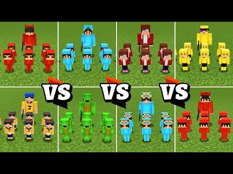 iZenAI - Omz and Roxy, Cash and Nico, JJ and Mikey Maizen, Jeffy Sunny in Minecraft Army Battle Tournament