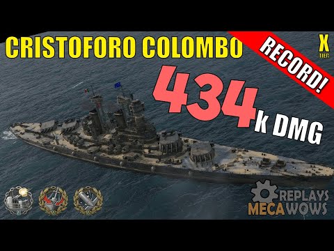 DAMAGE RECORD! Cristoforo Colombo 434k Damage | World of Warships Gameplay