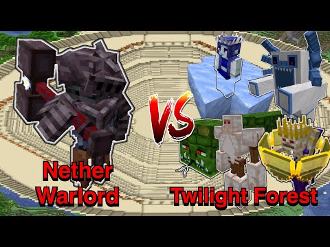Minecraft |Mobs Battle| Nether Warlord (Salmon's Genesis) VS  Twilight Forest