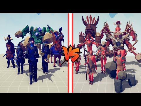 NEW TRIBAL Team VS NEW WILD WEST Team | Totally Accurate Battle Simulator TABS