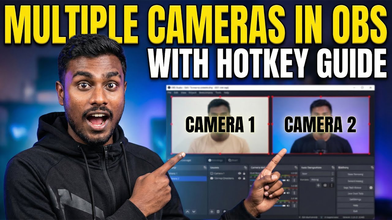 Switching between two camera angles in OBS Studio using hotkeys