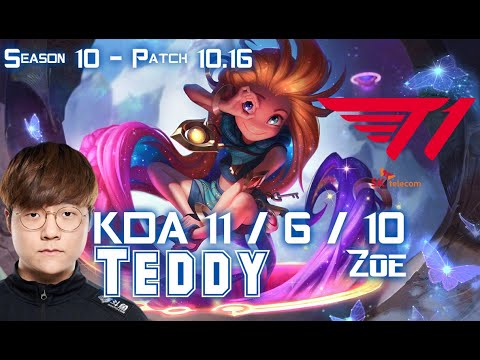 T1 Teddy ZOE vs FPX Doinb QIYANA Mid - Patch 10.16 KR Ranked