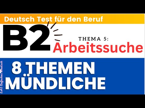 B2 German Test for the Workplace | Job Search | 8 Topics | Professional Oral Exam | TELC DTB B2 |