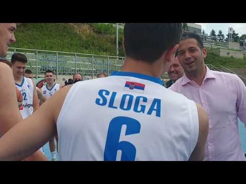 Susret ministra sporta Vanje Udovičića sa juniorima KK Sloga,podmlatkom AK Metalac,osnovcima iz Žiče