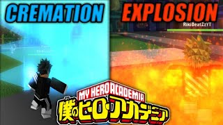 ROBLOX Explosion & Cremation Quirk Showcase l My Hero