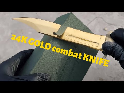 24K GOLD combat KNIFE